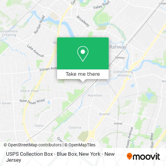 Mapa de USPS Collection Box - Blue Box