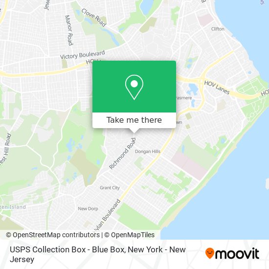 Mapa de USPS Collection Box - Blue Box