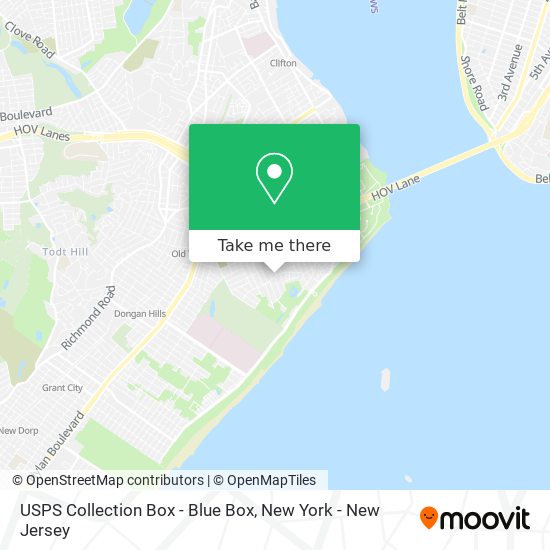 Mapa de USPS Collection Box - Blue Box