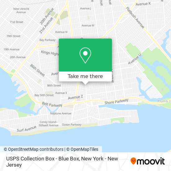 USPS Collection Box - Blue Box map