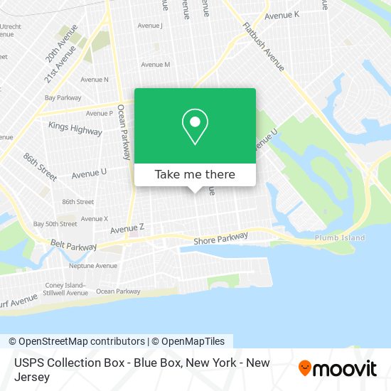 USPS Collection Box - Blue Box map