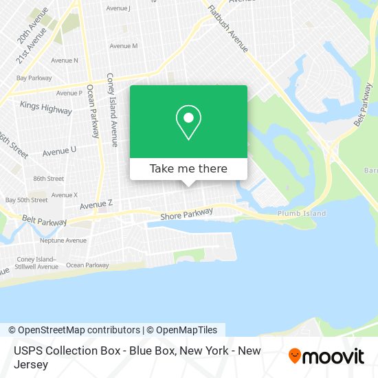 Mapa de USPS Collection Box - Blue Box