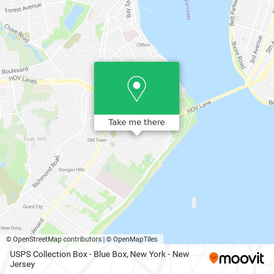 Mapa de USPS Collection Box - Blue Box