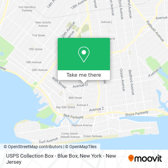 Mapa de USPS Collection Box - Blue Box