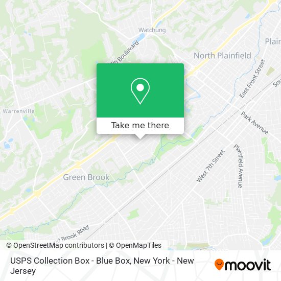 USPS Collection Box - Blue Box map