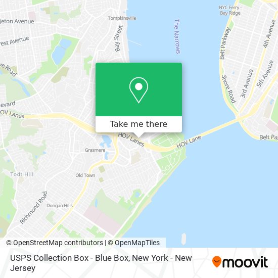 Mapa de USPS Collection Box - Blue Box