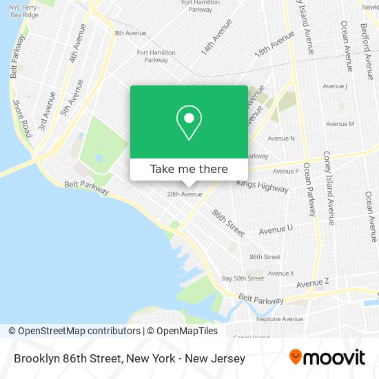 Brooklyn 86th Street map