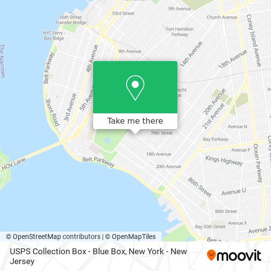 Mapa de USPS Collection Box - Blue Box