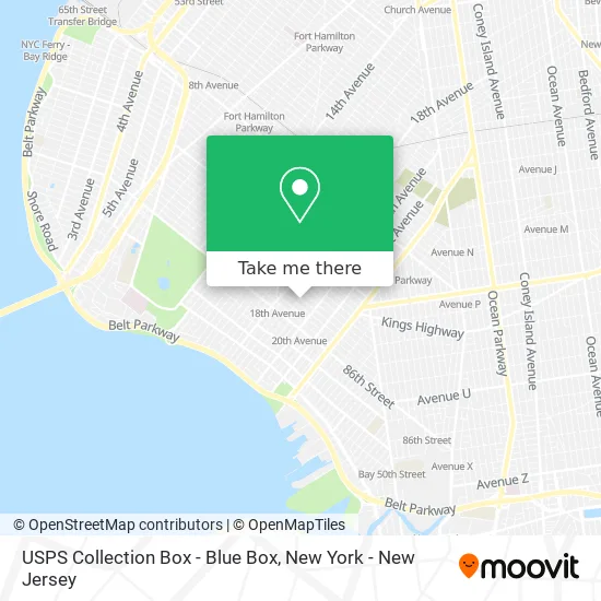 USPS Collection Box - Blue Box map