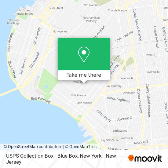 Mapa de USPS Collection Box - Blue Box