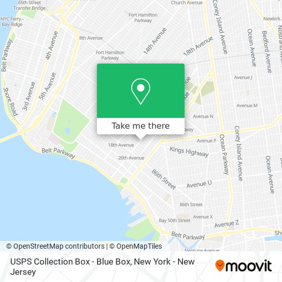 Mapa de USPS Collection Box - Blue Box