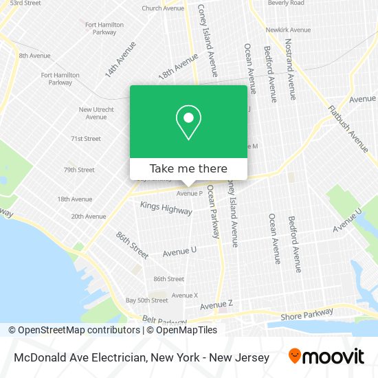 McDonald Ave Electrician map