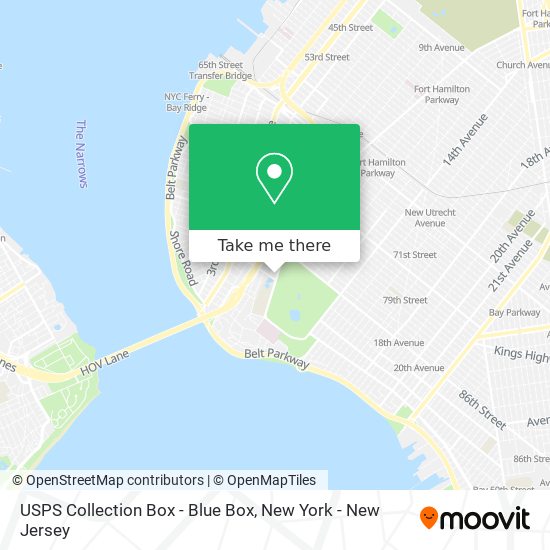 Mapa de USPS Collection Box - Blue Box