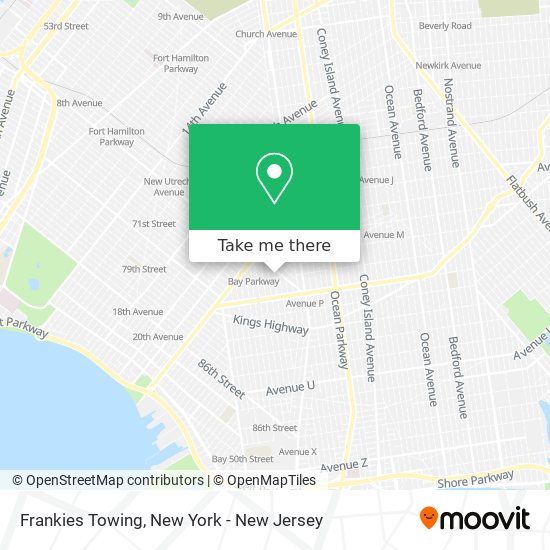 Frankies Towing map
