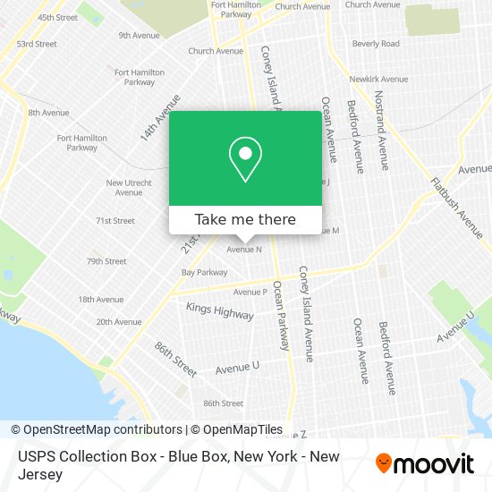 USPS Collection Box - Blue Box map