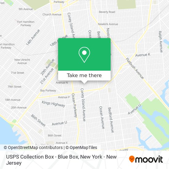 Mapa de USPS Collection Box - Blue Box