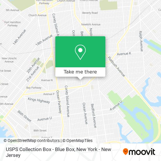 Mapa de USPS Collection Box - Blue Box