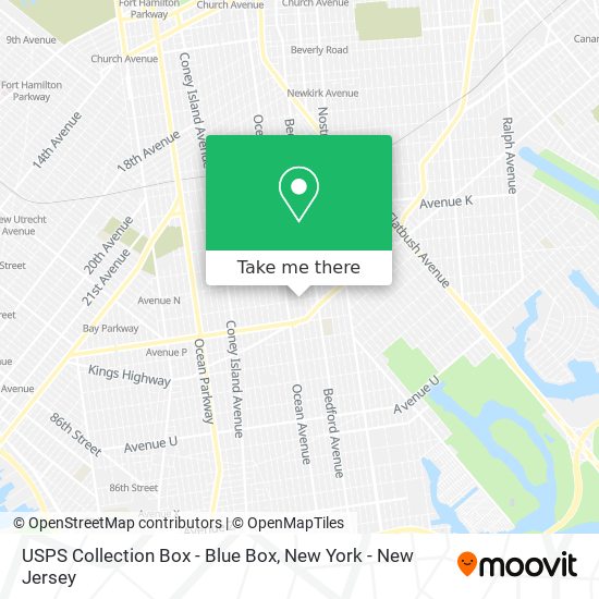 Mapa de USPS Collection Box - Blue Box