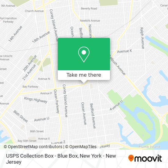 Mapa de USPS Collection Box - Blue Box