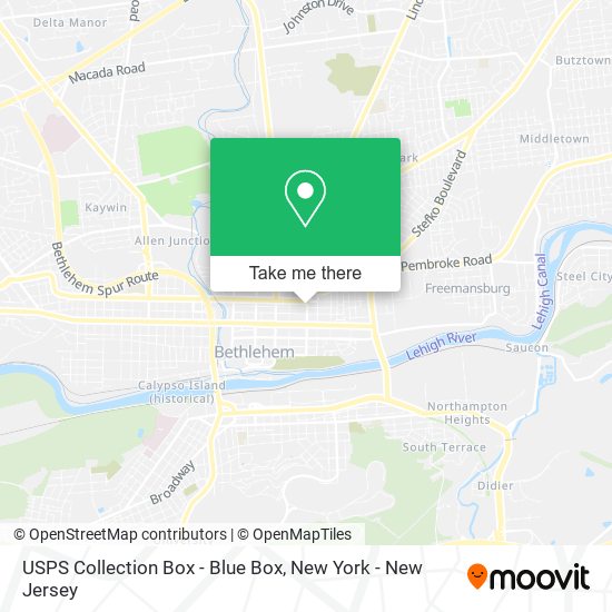 Mapa de USPS Collection Box - Blue Box