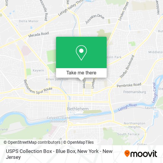 Mapa de USPS Collection Box - Blue Box