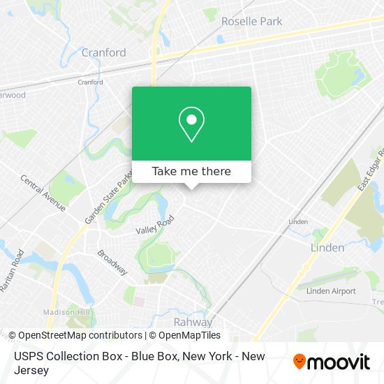 Mapa de USPS Collection Box - Blue Box