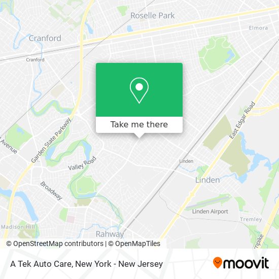 A Tek Auto Care map