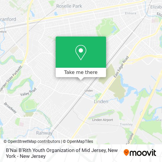 Mapa de B'Nai B'Rith Youth Organization of Mid Jersey