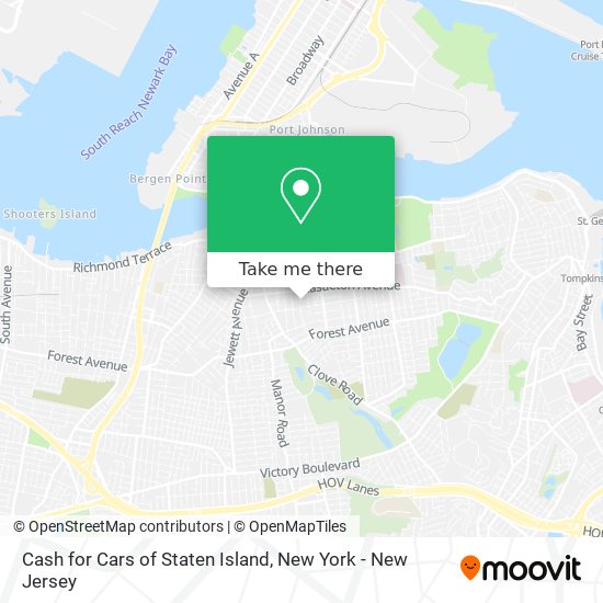 Cash for Cars of Staten Island map