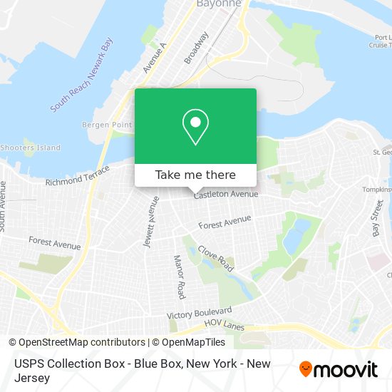 USPS Collection Box - Blue Box map