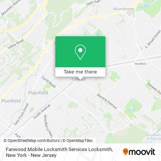 Mapa de Fanwood Mobile Locksmith Services Locksmith
