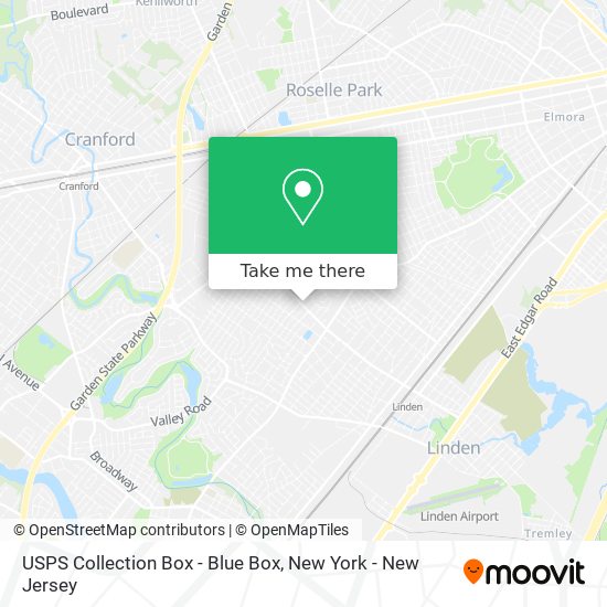 Mapa de USPS Collection Box - Blue Box