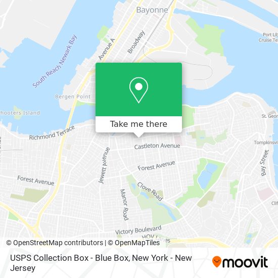 Mapa de USPS Collection Box - Blue Box