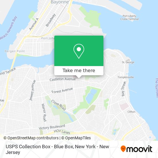 Mapa de USPS Collection Box - Blue Box