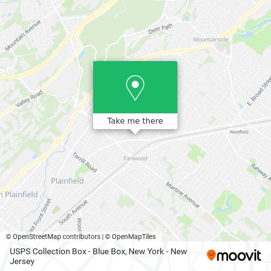 Mapa de USPS Collection Box - Blue Box