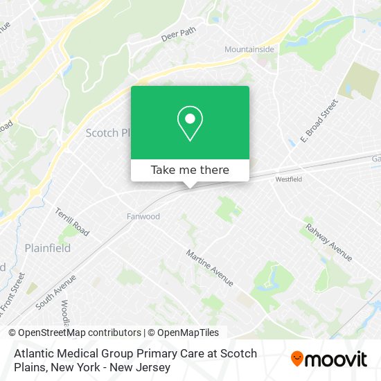 Atlantic Medical Group Primary Care at Scotch Plains map