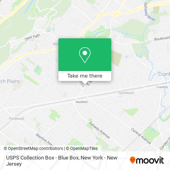 USPS Collection Box - Blue Box map