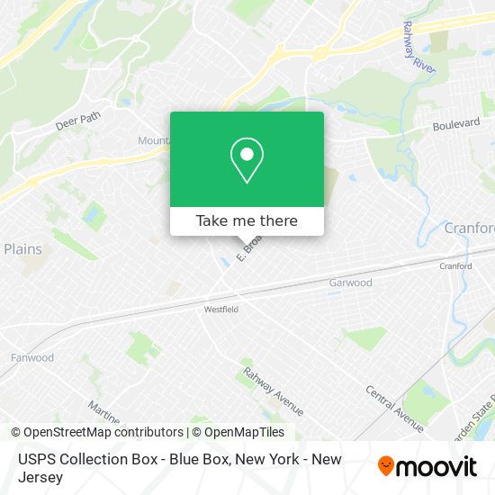 Mapa de USPS Collection Box - Blue Box