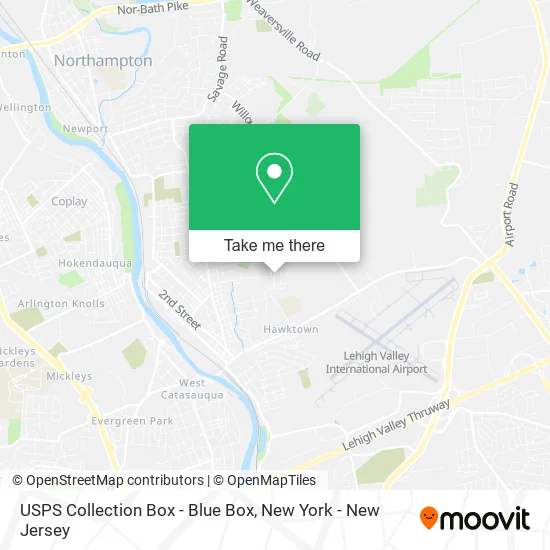 USPS Collection Box - Blue Box map