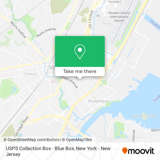 Mapa de USPS Collection Box - Blue Box