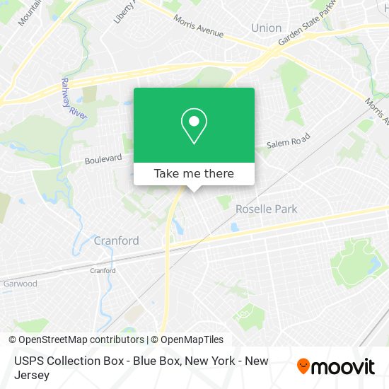 Mapa de USPS Collection Box - Blue Box