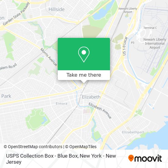 Mapa de USPS Collection Box - Blue Box