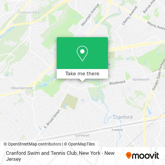 Cranford Swim and Tennis Club map