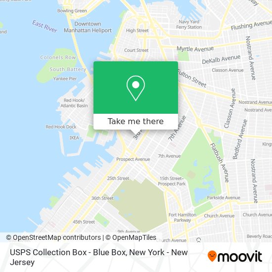 Mapa de USPS Collection Box - Blue Box