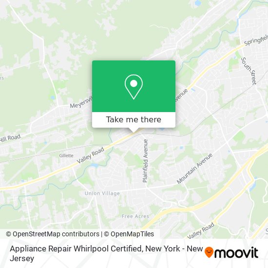 Mapa de Appliance Repair Whirlpool Certified
