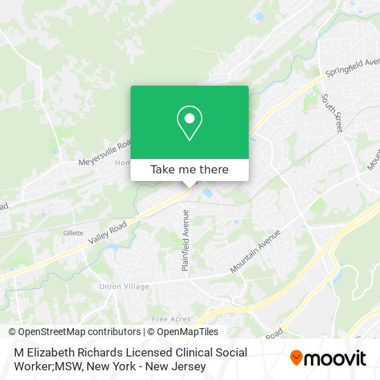 M Elizabeth Richards Licensed Clinical Social Worker;MSW map