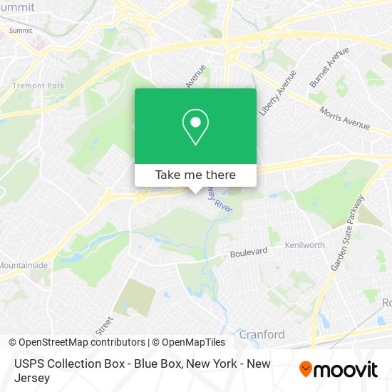 Mapa de USPS Collection Box - Blue Box