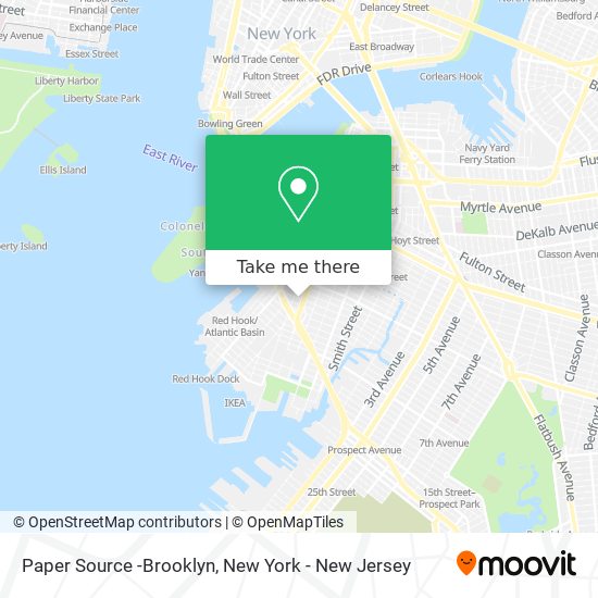 Mapa de Paper Source -Brooklyn