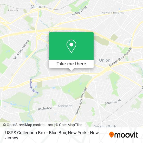 Mapa de USPS Collection Box - Blue Box