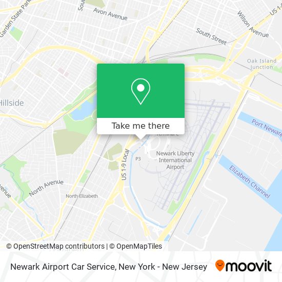 Newark Airport Car Service map